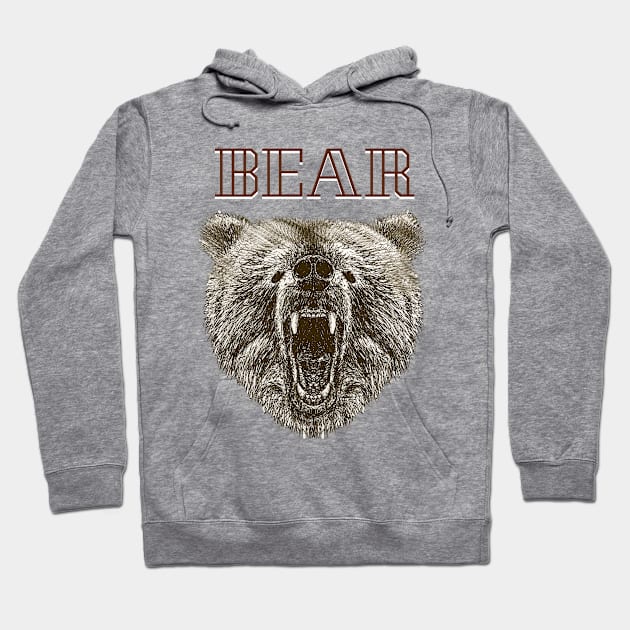 Bear Drawing Animal Style Hoodie by JeffDesign